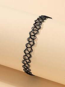 2pcs/Set Tattoo Choker Necklace, Y2K Elastic Jewelry, Flexible Elastic Plastic Material, Stretchable Up To 18 Inches, Skin-Friendly, Halloween Gift - 2pcs - View 9