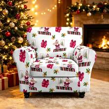 1pc Christmas Print Elastic 5-Piece Chair Cover Dust-Proof Living Room Bedroom Sofa Cover All-Season Universal Removable Washable - Multicolor - View 11