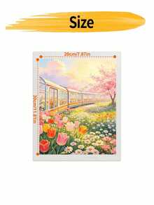 DIY Spring Rainbow Train And Flowers (Frameless Or Framed 8x12 / 16x20 Inches) Paint By Numbers Kit(Acrylic) Arts & Crafts For Adult Beginners, Home Wall Decor, And Holiday Gifts - Sets - View 11