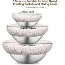 1pc Christmas Kitchen Bread Fermentation Bowl Cover, Reusable Bread Bowl Cover, High Elasticity Breathable Liner, Used For Bread Fermentation, Food Dust-Proof Fresh-Keeping Cover, Kitchen Decor Accessory - Multicolor - View 3
