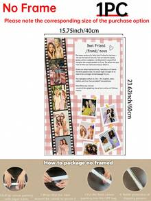1pc Custom Photo Collage For Best Friend Template Custom Poster, Personalised Best Friend Definition Print Customized Wall Art, Birthday Gift For Best Friend Pictures Custom Photo, Customizable Things, Room Decor, Optional Frame - Multicolor - View 15