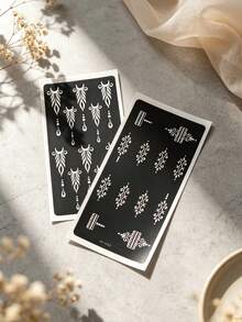 2 Sheets Finger Tattoo Stencil Stickers, DIY Painting, Suitable For Tattoos, Reusable 3 Layers Hollow Tattoo Stencils, Suitable For Body Art Tattoo Designs - View 7