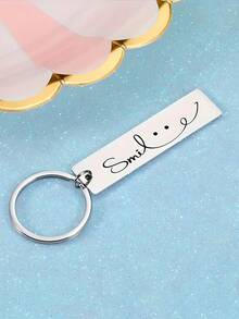 1pc Smiling Face Stainless Steel Keychain - Suitable As A Gift For Family, Colleagues And Friends - Applicable For Birthdays, Parties And Other Important Occasions - Multicolor - View 6