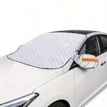 1pc Magnetic Car Sun Shade, Foldable Windshield Cover, Summer Sun Protection, Winter Snow Protection, Universal Front Windshield Sunshade With Reflective Surface, Silver - CC - View 8