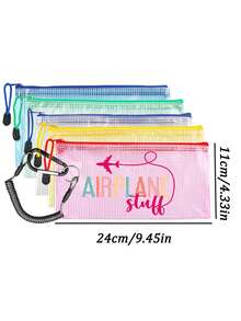 Holiday Travel Organizer Bag, Anti-Theft Chain Wallet, Passport Holder, Cable Organizer, Cosmetic Bag, Coin Purse, Mesh Design For Easy Access - Multicolor - View 10