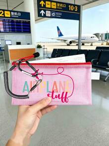 Holiday Travel Organizer Bag, Anti-Theft Chain Wallet, Passport Holder, Cable Organizer, Cosmetic Bag, Coin Purse, Mesh Design For Easy Access - Multicolor - View 1