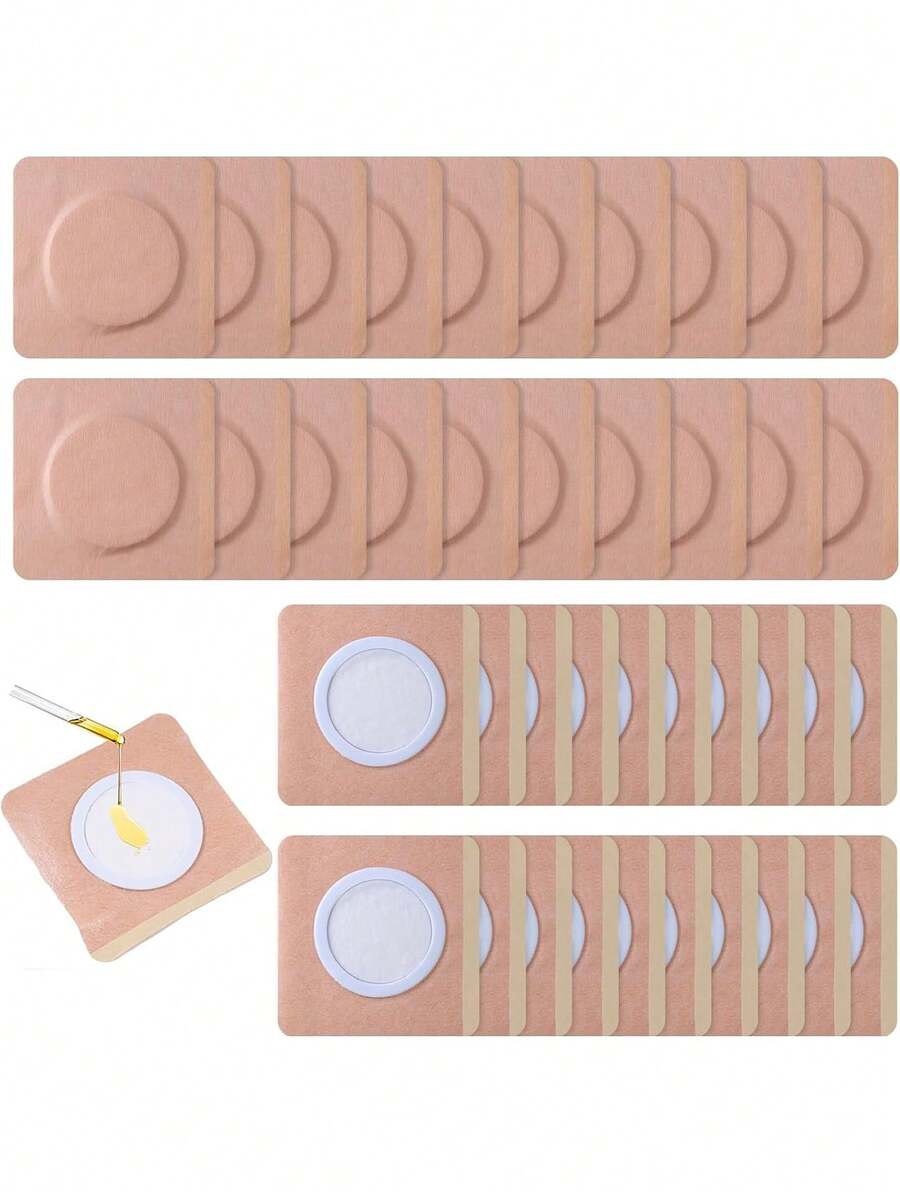 50/100PCS Castor Oil Patches, Convenient, Comfortable, Easy To Carry Absorbent Patches, Suitable For All People, Self-Adhesive Pads Patches For Daily Use, Home Use, Travel Use, Oil Not Included, 1PC