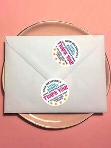 500pcs Round Colorful English Thank You Stickers, Small Business Support Dream Message Self-Adhesive Labels, Package Envelope Gift Bag Sealing Stickers, Order Review Reminder Decorative Stickers - 1 Roll - View 7