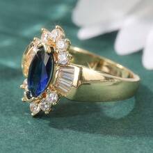 Luxury Elegant Floral Design Ring, Creative Handmade Women's Jewelry, Suitable For Travel And Vacation Wear - Gold - View 4