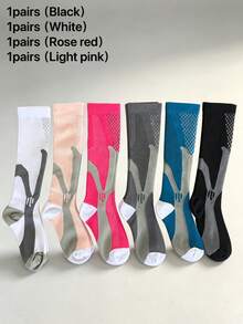 2 Pairs/Pack Unisex Professional Grade Compression Socks, Knee-High Compression Socks For Outdoor Sports, Fitness, Marathon, Running - Multicolor - View 16