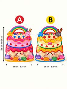 9pcs 2 Styles Cute Rainbow Cake Food Packaging Bags Portable Treat Pouches For Cookies Candy Snacks Bakery Birthday Party Gift Packing - Multicolor - View 2