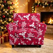 1pc Christmas Print Elastic 5-Piece Chair Cover Single Seat Dust-Proof Living Room Bedroom Sofa Cover All Season Universal Removable Washable - Multicolor - View 30