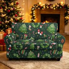 1pc Christmas Print Elastic 5-Piece Chair Cover Dust-Proof Living Room Bedroom Sofa Cover All-Season Universal Removable Washable - Multicolor - View 29