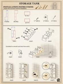 1pc Multi-Layer Minimalist Wall-Mounted Storage Shelf, Modern Living Room Bedroom Wall Decor Rack, Suitable For Books, Dolls, Toys, Clothing, Etc., Applicable For Home, Shop And Product Display - Multicolor - View 8