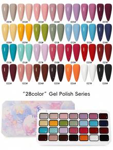 Tingse 28-Grid Amusement Park Gel Nail Polish Set, Gel Nail Art Serbaguna dengan Saturasi Tinggi dan Tahan Lama - MultiWarna - View 5