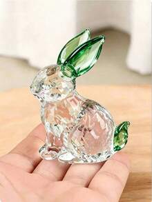 1pc Exquisite Handmade Crystal Glass Rabbit Figurine, Stunning Multi-Purpose Decor For Home, Office Desk Or Garden, Delicate Details With Sparkling Accents - one-size - View 16