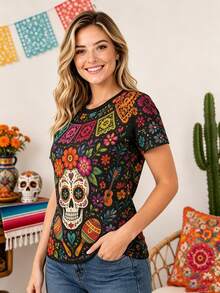 Plus Size Sleep Tops - Multicolor - View 3