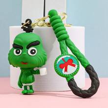 Hasbro Grinch Christmas PVC Figure Keychains With Braided Rope Strap Portable Bag Charm For Collecting Enthusiasts Backpack Handbag Daily Accessory Collection Gift - One Size - View 9