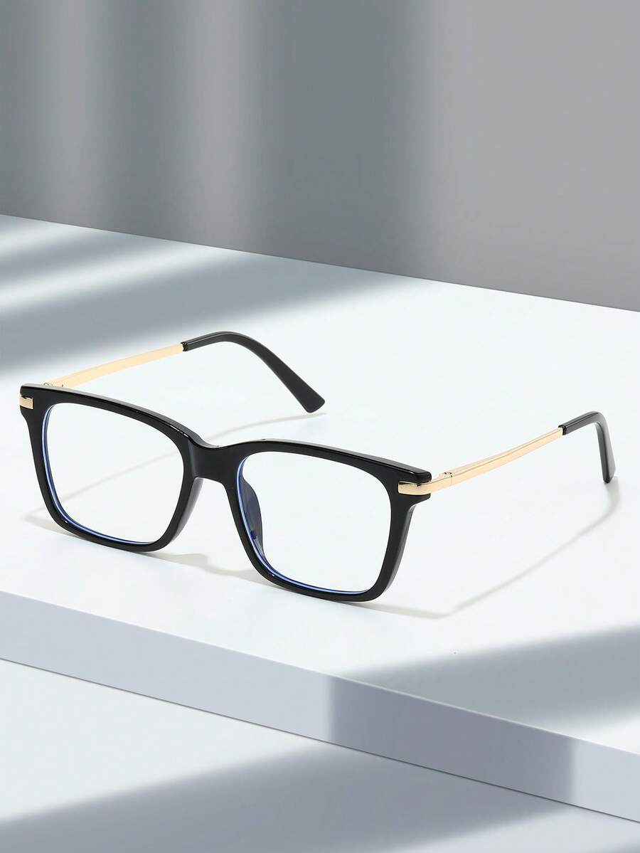 1 Pair Black Frame Rectangular Men's Fashion Glasses - Multicolor - View 1