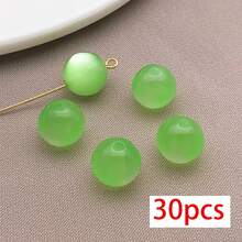 30pcs Resin 10mm Assorted Colors Cat Eye Stone Spacer Beads Round Polished Cat's Eye Loose Beads For DIY Bracelets Necklaces Beading Jewelry Making - Multicolor - View 14