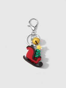 1pc Christmas Series Santa Claus Sleigh Reindeer Snowman Gift Keychain Bag Pendant - Multicolor - View 10