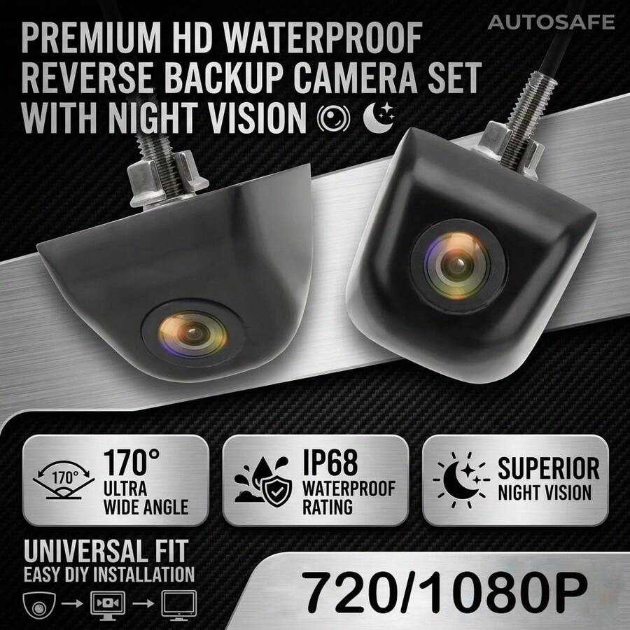 170 Degree Wide Angle 1080P HD AHD Car Rear View Camera Night Vision Reversing Backup Camera For Vehicle Parking Monitoring - B - View 1