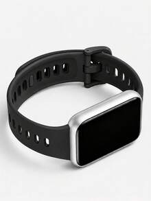 1pc Casual Sports Style Silicone Watch Band, Compatible With Huawei Band 8/9/10/11/11Pro/NFC Wristband - Black - View 5