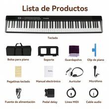 Teclado de Piano Digital Plegable DASHLINE de 88 Teclas con MIDI y Bluetooth - Negro - Ver 10