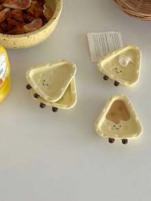 1pc/2pcs Cheese Shaped Small Dish, Home Use Cheese Sauce Dish, Seasoning Dish, Dipping Sauce Dish, Soy Sauce Dish, Salad Dish - Multicolor - View 3