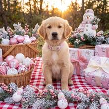 Christmas Dog Collar Pink Cute Cartoon Snowman Print, Adjustable Pet Neck Collar With D-Ring For Small Medium Dogs Cats - Baby Pink - View 8