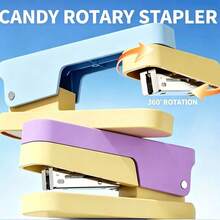 Small Square Sugar Stapler 360° Rotatable Office Stapler Morandi Handheld Stapler High-Value Home Use Center Stitching Stationery Gift - Multicolor - View 3