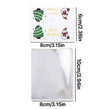 100pcs,Christmas-Themed Jewelry Display Bag, Perfect For Packaging Small Items Such As Bracelets, Earrings And Headwear For Small Businesses - Multicolor - View 2