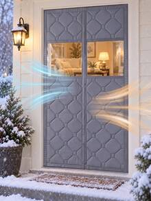Magnetic Thermal Insulated Door Curtain With Visible Observation Window, Multi-Layer Insulation, Strong Magnetic Auto-Closing, No Drilling Required, Reduces Heat Loss, Suitable For Home, Basement, Commercial Store - Grey [with Viewing Window] - View 5