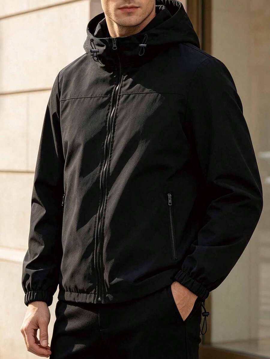 Plus Size Men's Breathable Casual Outdoor Loose Lightweight Zip-Up ...