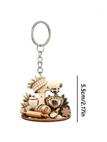 2D Flat Acrylic Decorative Ornament With Baking Mixer Pattern, Christmas-Themed Keychain, Bag Charm. Christmas Baking Gift, Bread Machine Pattern Handbag Charm, Cooking Enthusiast Souvenir, Suitable Birthday Gift, Halloween Christmas Mother's Day Gift - Multicolor - View 11