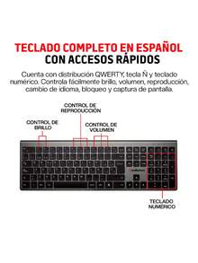 Redlemon Silent Rechargeable Bluetooth Wireless Keyboard USB-C Spanish - View 6