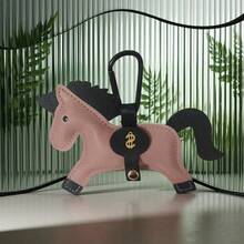 1pc Colorful Pony Leather Keychain, Cute Horse Shape Pendant, Creative Bag Charm, Wallet Hanging Accessory, Stylish Key Ring Decoration For Teens & Adults - Multicolor - View 8