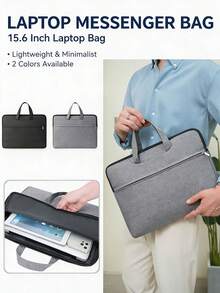 Tas Laptop 15,6 Inci, Minimalis Ringan, Pegangan Tersembunyi, Tas Kerja Klasik, Unisex, Perjalanan, Universitas, Tas Laptop Bisnis - MultiWarna - View 1
