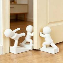 1/3 buah Penahan Pintu Lucu, Blok Bawah Pintu Anti Selip, Penahan Pintu Dekoratif untuk Rumah dan Kantor, Menjaga Pintu Tetap Terbuka - Putih - View 1