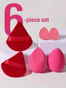 6pcs/Set Makeup Sponge Set, Velvet Powder Puff, Concealer Sponge, Makeup Powder Puff, Makeup Blender, Makeup Tools, Mixed Beauty Sponge Helps Perfect Application Of Liquid, Cream And Foundation, Multi-Color Makeup Sponge, Non-Latex Dry & Wet Foundation Sponge, For Face Concealer Makeup, Velvet Triangle Powder Puff, Beauty Sponge, Makeup Blender, Makeup Puff - Multicolor - View 9