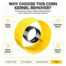 Corn Peeler Tool, Stainless Steel Corn Stripper, Corn Kernel Remover, Corn Shelling Device - Yellow - View 9