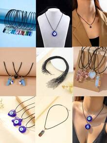 50pcs/Pack DIY Handmade Necklace Cord Black Pendant Necklace Jewelry Rope - Black - View 6