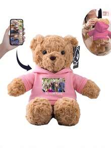 Gấu bông Teddy in ảnh tùy chỉnh, búp bê nhồi bông cá nhân hóa dễ thương, phù hợp làm quà sinh nhật hoặc Giáng sinh cho trẻ em và các cặp đôi - Nhiều màu - Xem 2