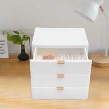 Quiltern Desktop Storage Box, Desktop Drawers, Desktop Storage Organizer With Drawer, Drawer Organizer, Desktop Office Organizer, For Storing Books, Jewelry, Cosmetics, Snacks, Sundries, White (3 Layers) - A - View 7