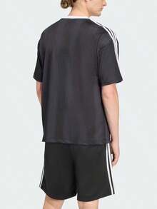 Adidas Clover New Men's Sports Casual Crew Neck Short Sleeve T-Shirt, Versatile And Breathable - Black and White - View 3