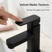 Modern Minimalist Bathroom Vanity With Wash Basin Faucet, Equipped With Hot & Cold Mixer Tap, Countertop Hand Wash Basin, Home Bathroom Sink Cabinet, Facial Basin Faucet - Black - View 4