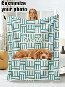 1pc Customized Photo Blanket, Personalized Flannel Blanket With Photo And Text, Office Nap Blanket, Comfortable Blanket, Mother's Day And Father's Day Gift For Parents, Bedding Blanket, Bed Customized Blanket, Customized Text Blanket, Personalized Home Blanket - Multicolor - View 16