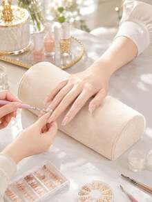 Semi-Circular Nail Art Arm Rest, Solid Color Terry Cloth Nail Art Arm Support, Detachable And Washable Design, Soft And Comfortable Nail Art Tool, Multiple Colors Available, Suitable For Home, Nail Salon And Beach Use - Multicolor - View 10