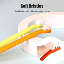 8pcs Single-Head Solid Color Pet Toothbrush, Dog Toothbrush, Cat Toothbrush, Suitable For Deep Oral Cleaning For Pets - Blue - View 5
