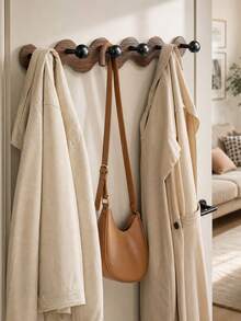 Wave‑Shaped Wall Hook Rail, Multi‑Hooks Decorative Organizer Rack, Hold Kitchen Utensils, Aprons, Towels, Bags And Keys, Sturdy Wall‑Mounted Hardware, Perfect For Kitchen, Hallway And Laundry Room Decor - Multicolor - View 3